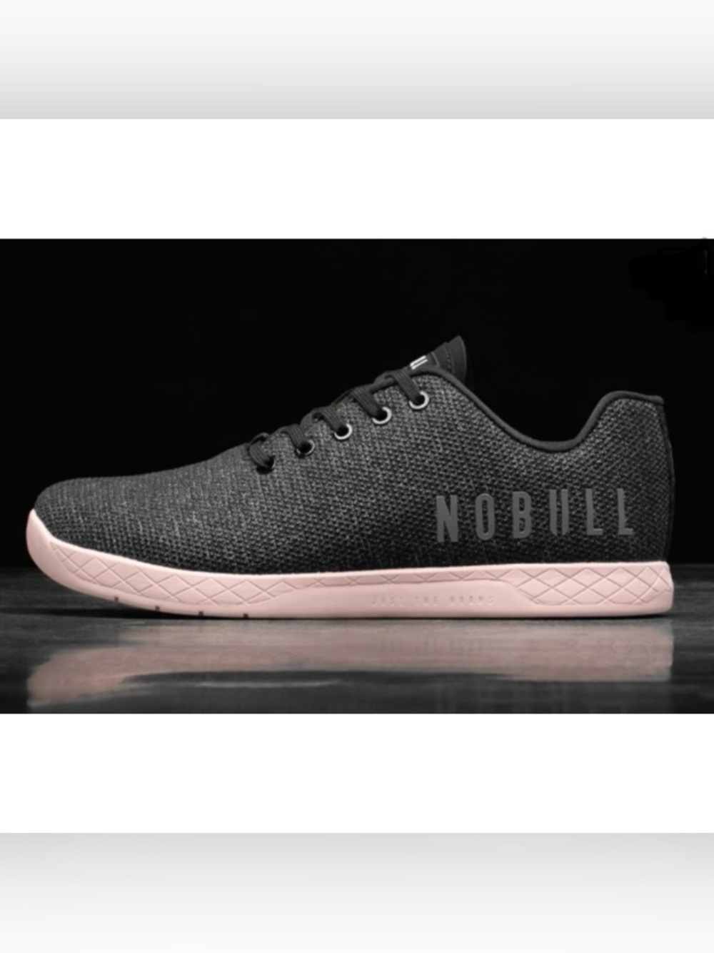 NOBULL Black Heather Dusty Rose Trainer Sneakers size 6.5